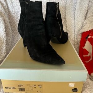 Michael Kors Black Suede Heeled Boots
